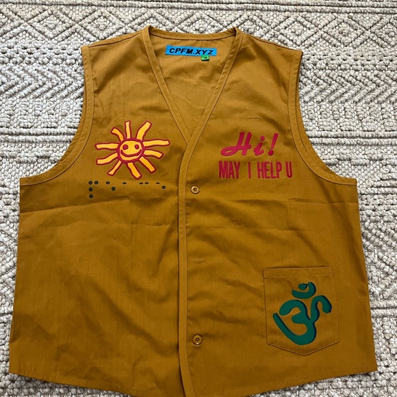 Cactus Plant Flea Market Brown Top with Blue and Green Accents - Picture 1 of 5